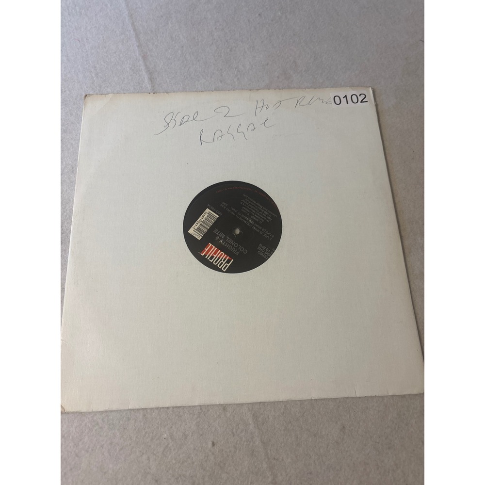 Profile Records Frighty & Colonel Mite 12" Vinyl Single Black‎ Good 1989 Reggae